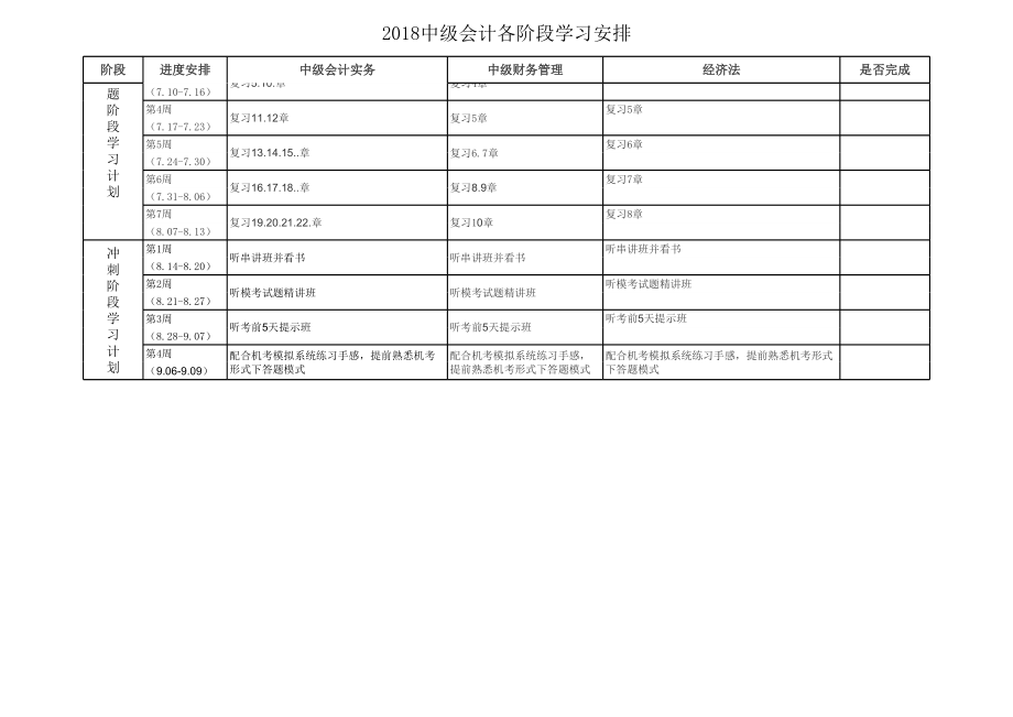 中级会计学习计划表 (2).xls