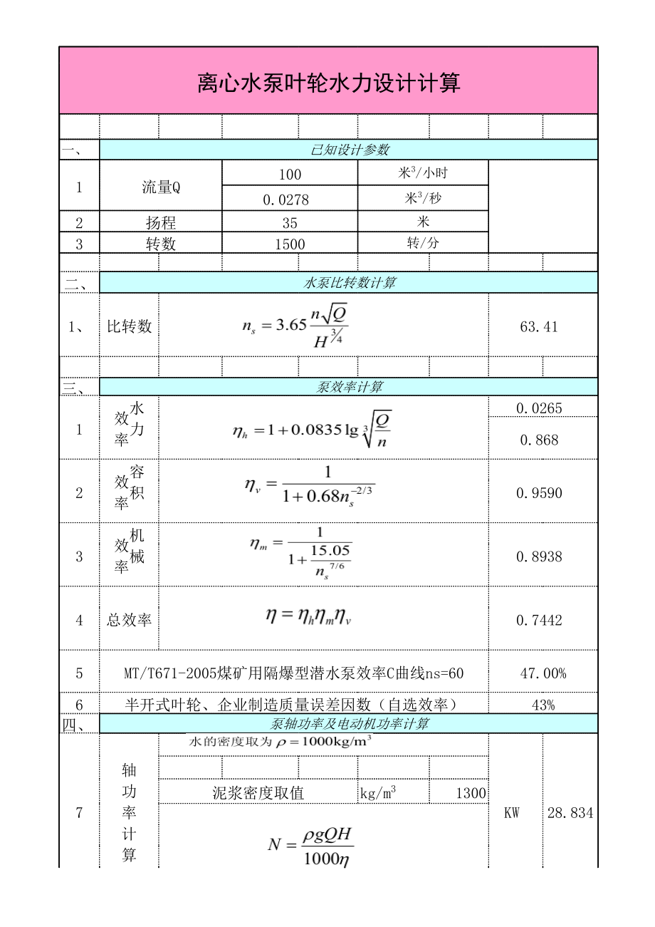 离心泵设计计算表.xls