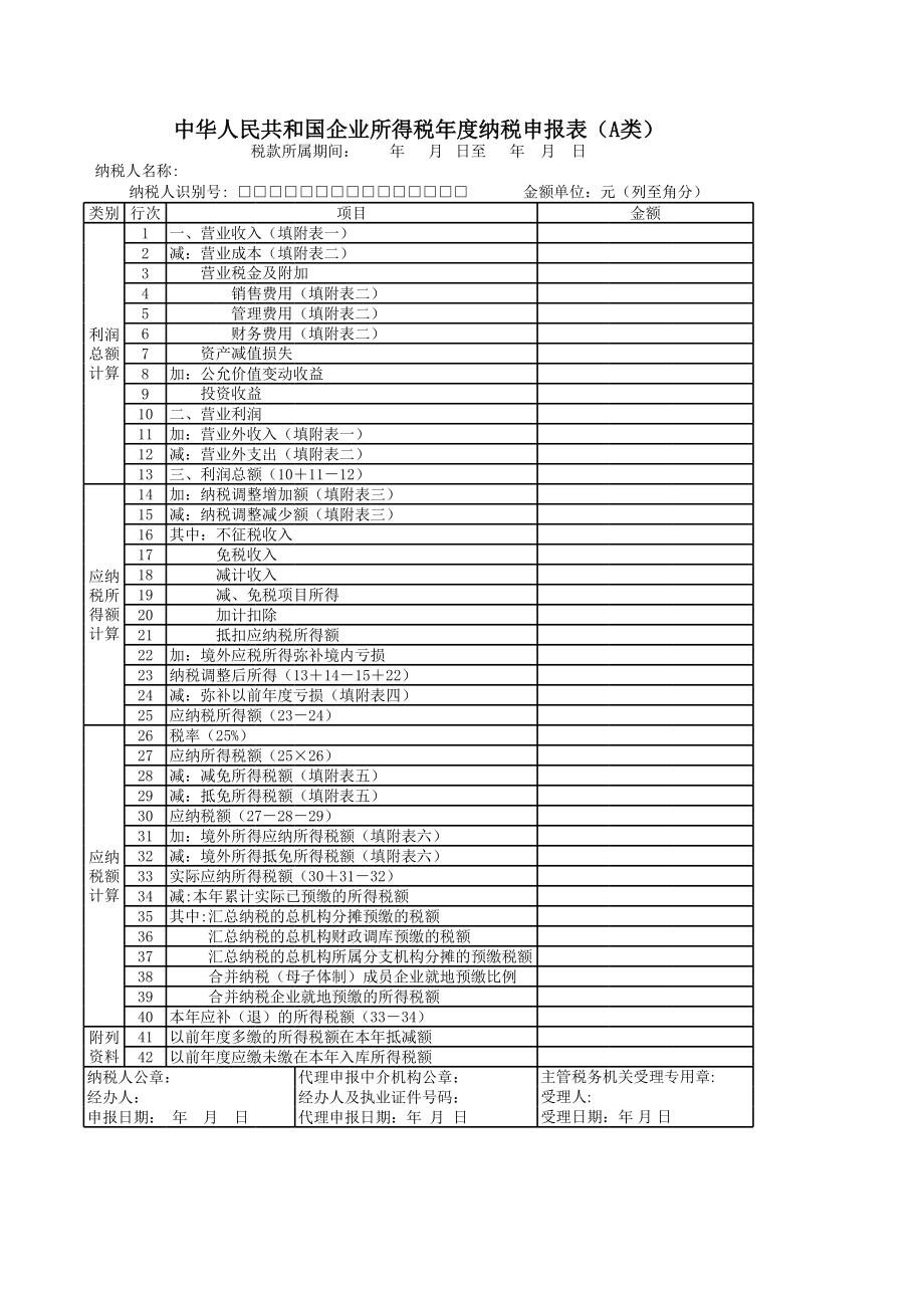 企业所得税申报表 (3).xls