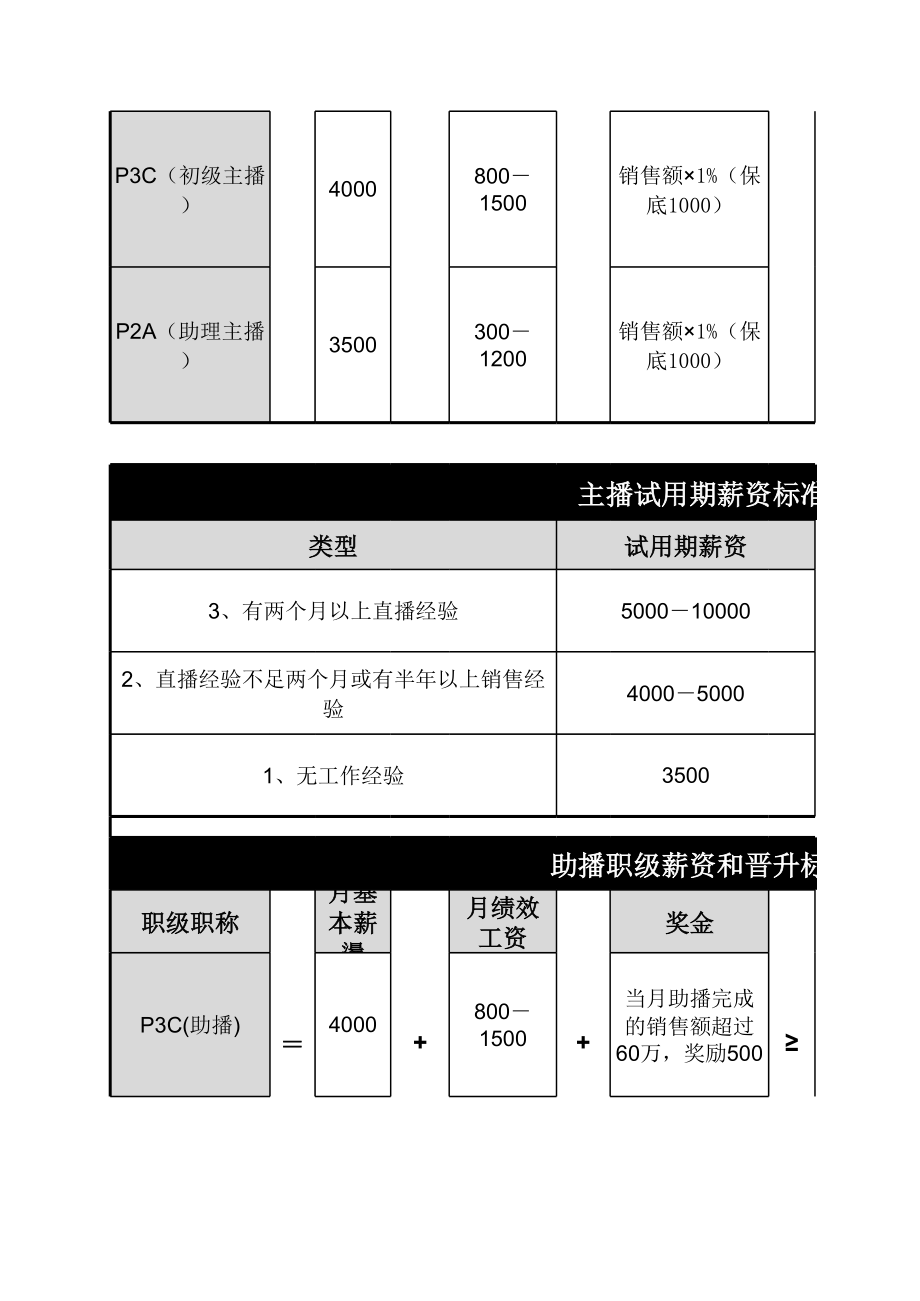 主播等级薪资及晋升降级考核标准.xls