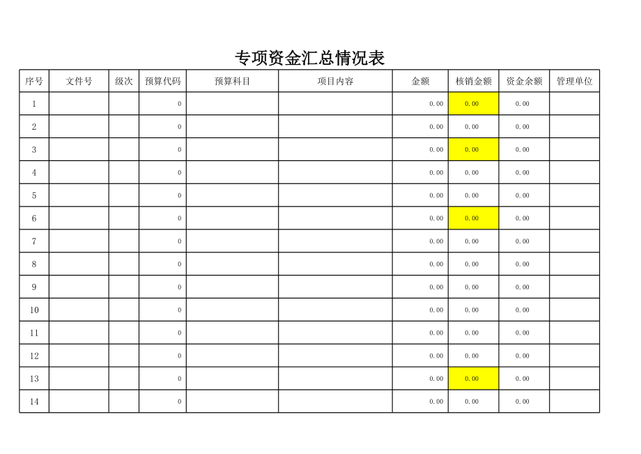 专项资金资金台账表.xls