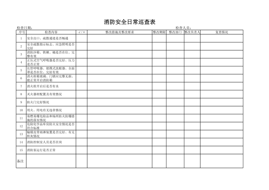 消防安全日常巡查表.xls