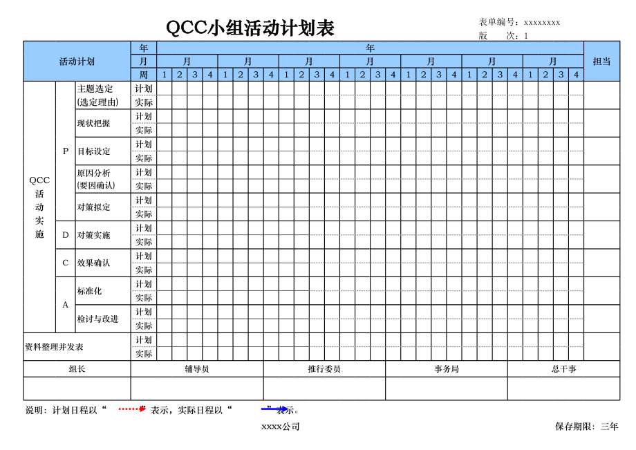 QCC小组活动计划表.xls