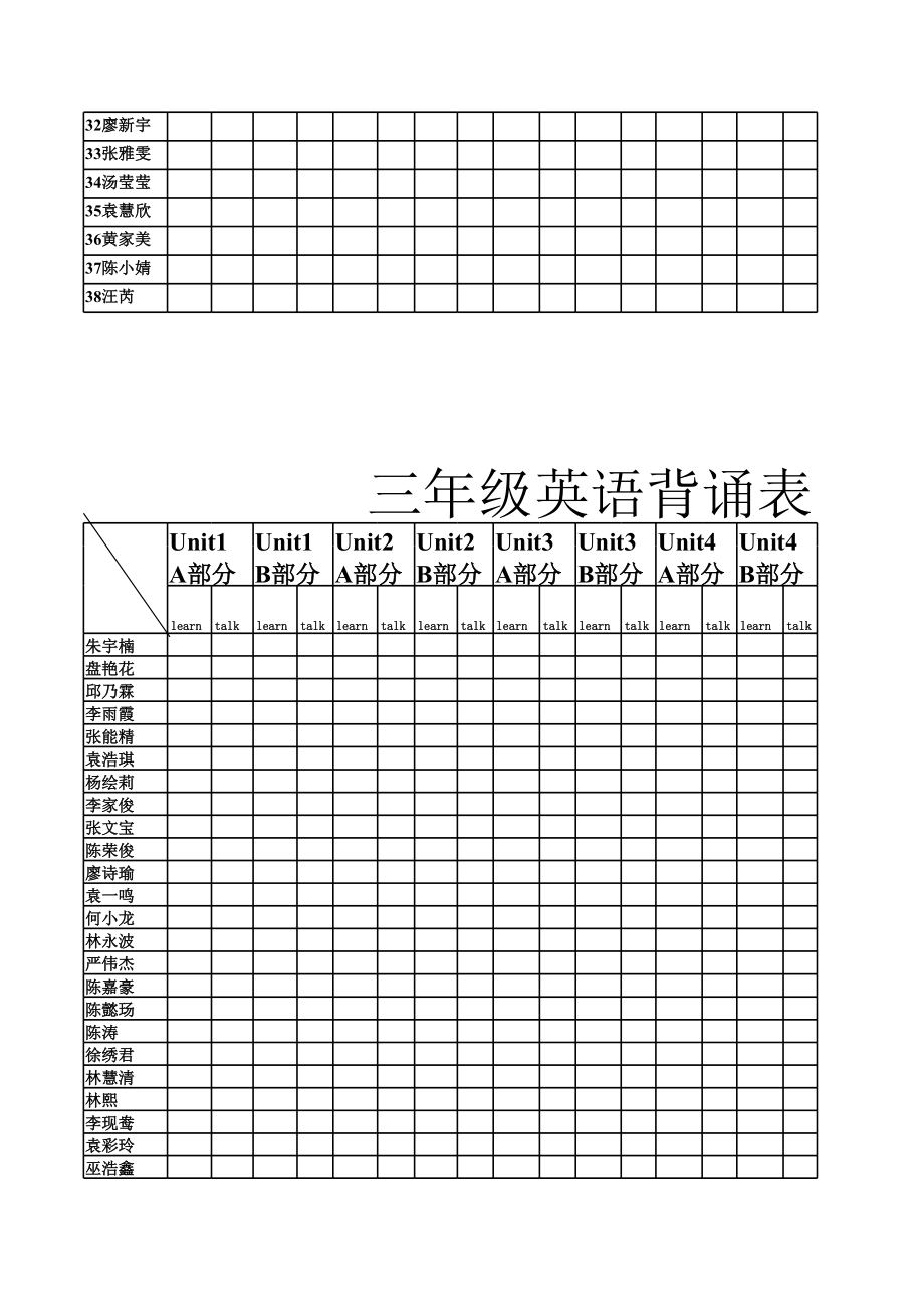 英语背诵表.xls