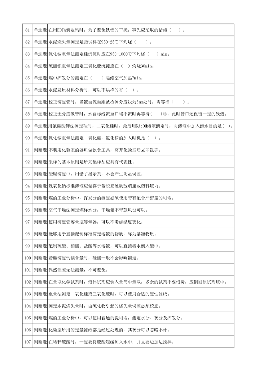 水泥化学分析题库 (2).xls