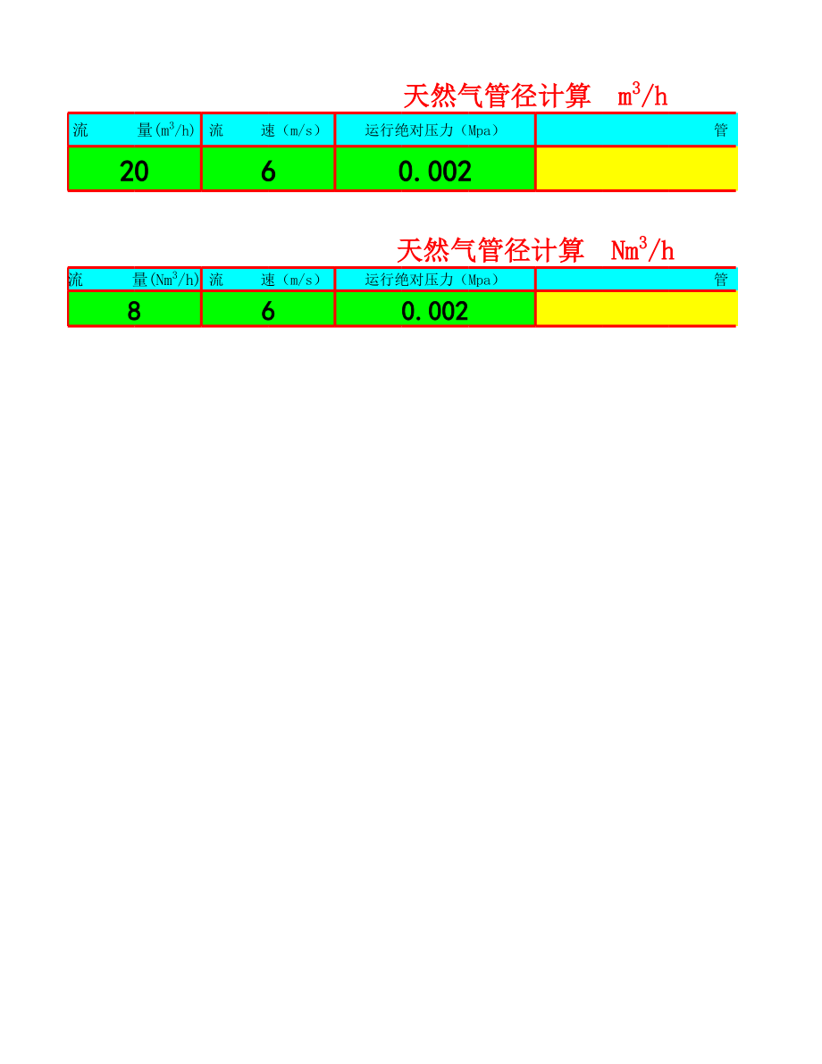 天然气管径计算.xls