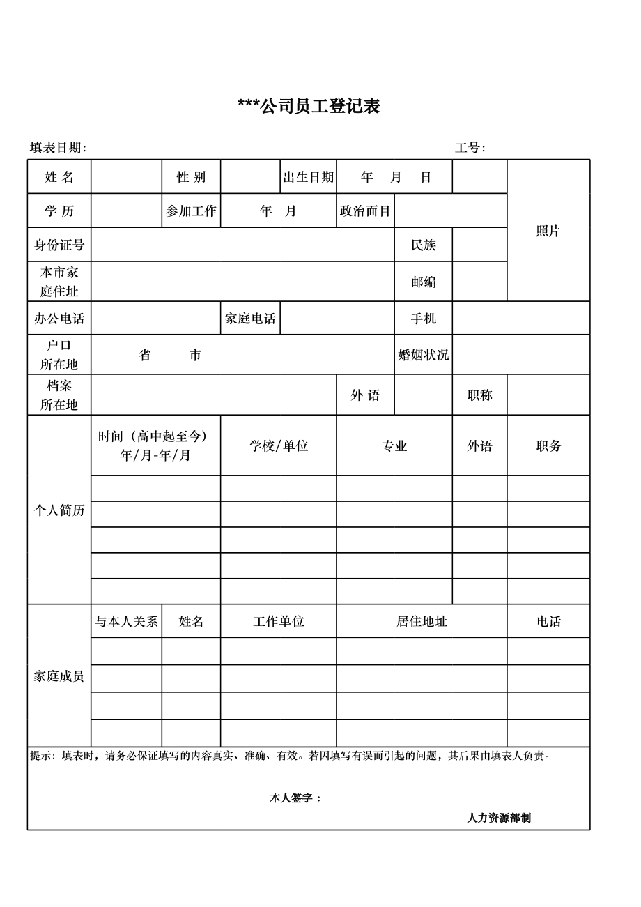 人力资源部表单2.xls