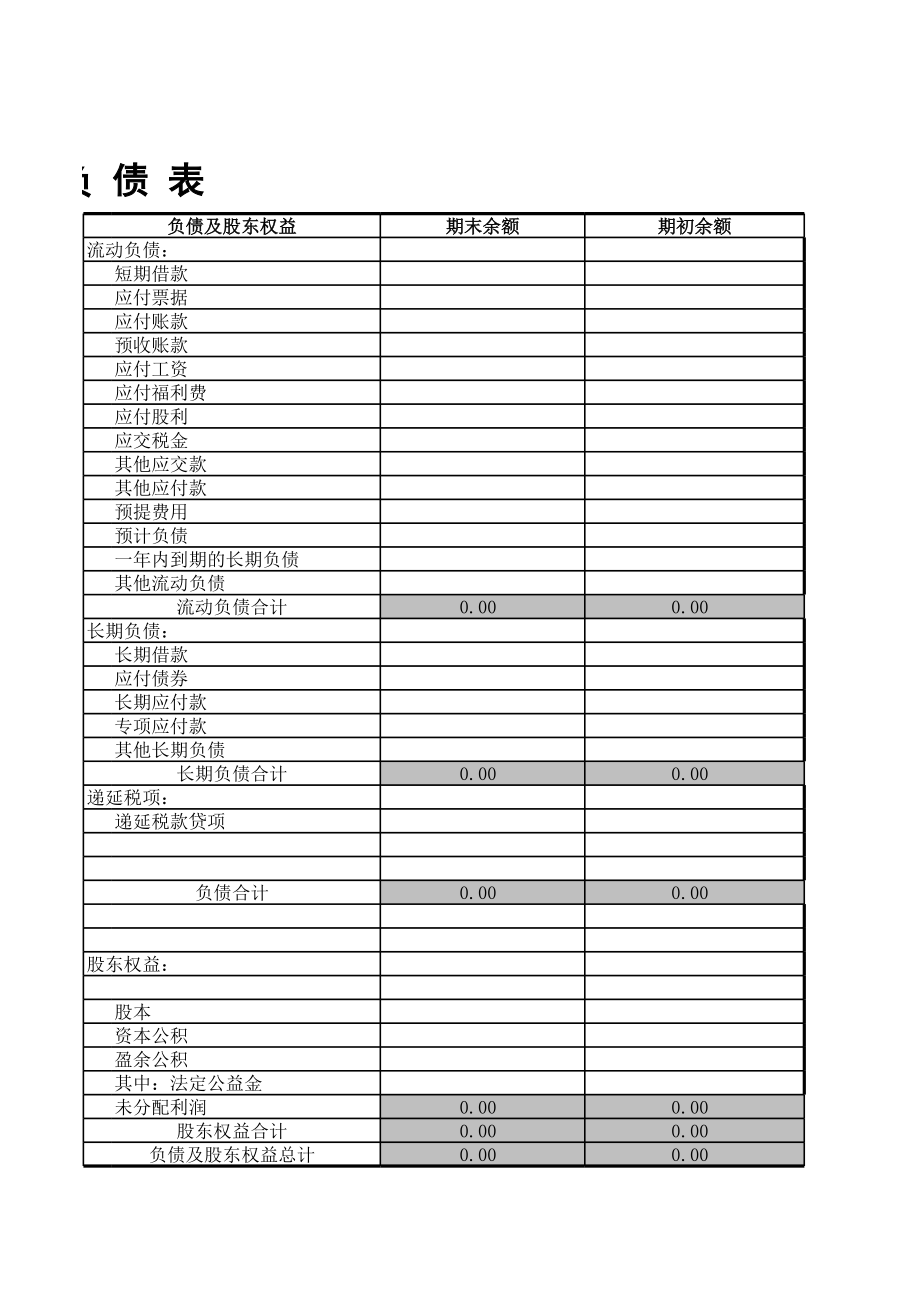 企业会计制度报表.xls