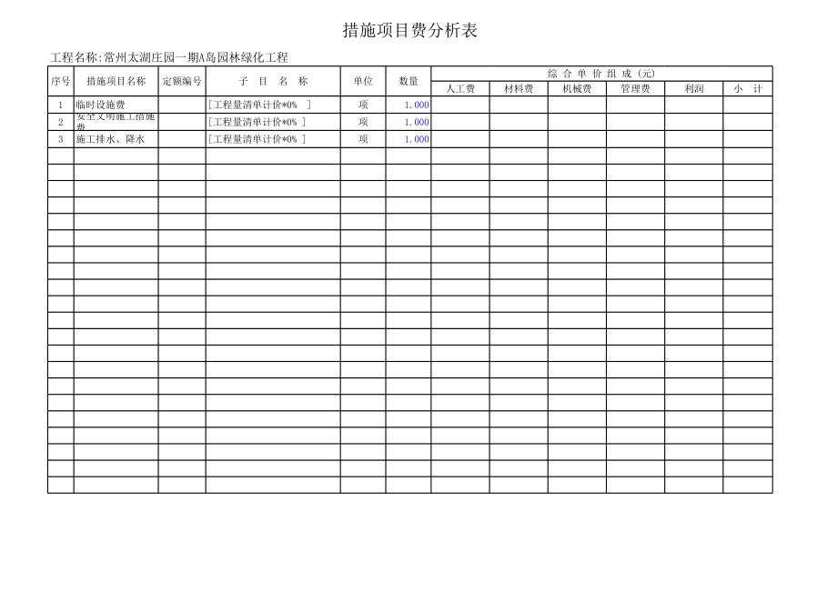 园林绿化工程量清单.xls