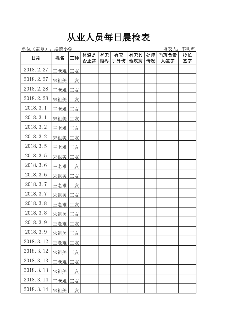 从业人员每日晨检表.xls