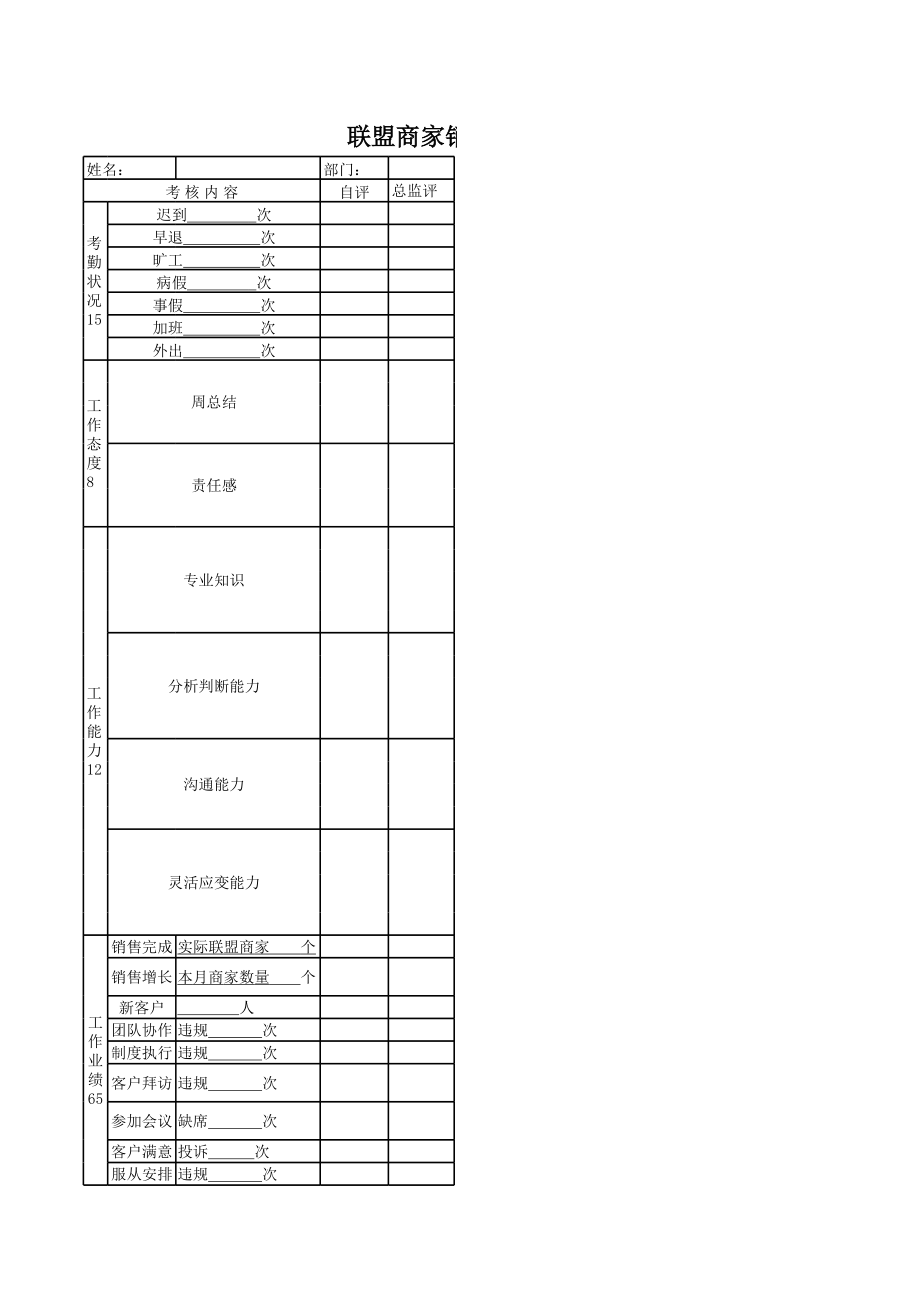 联盟商家销售代表考核.xls