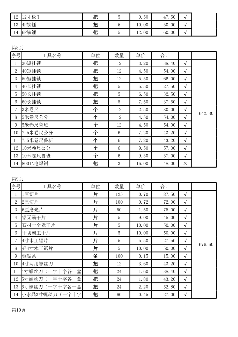 五金材料进货清单表 (2).xls