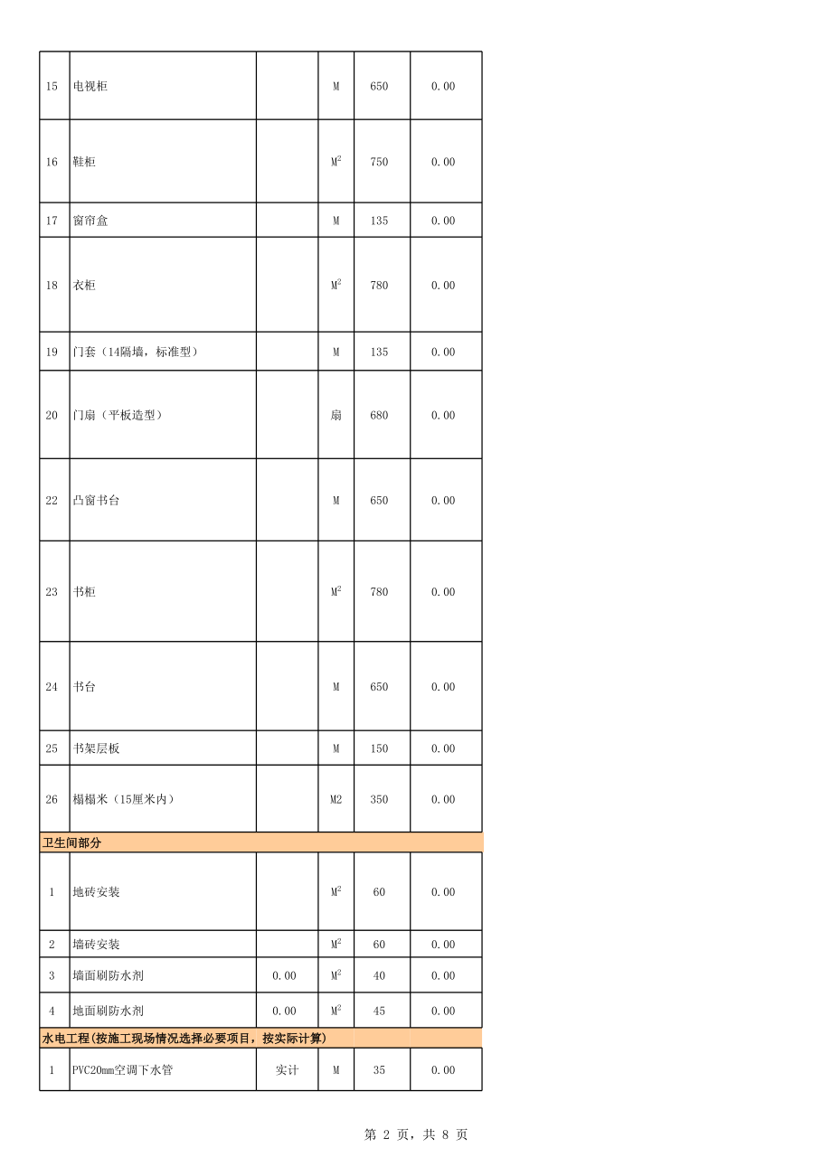 深圳某装修公司报价预算表.xls