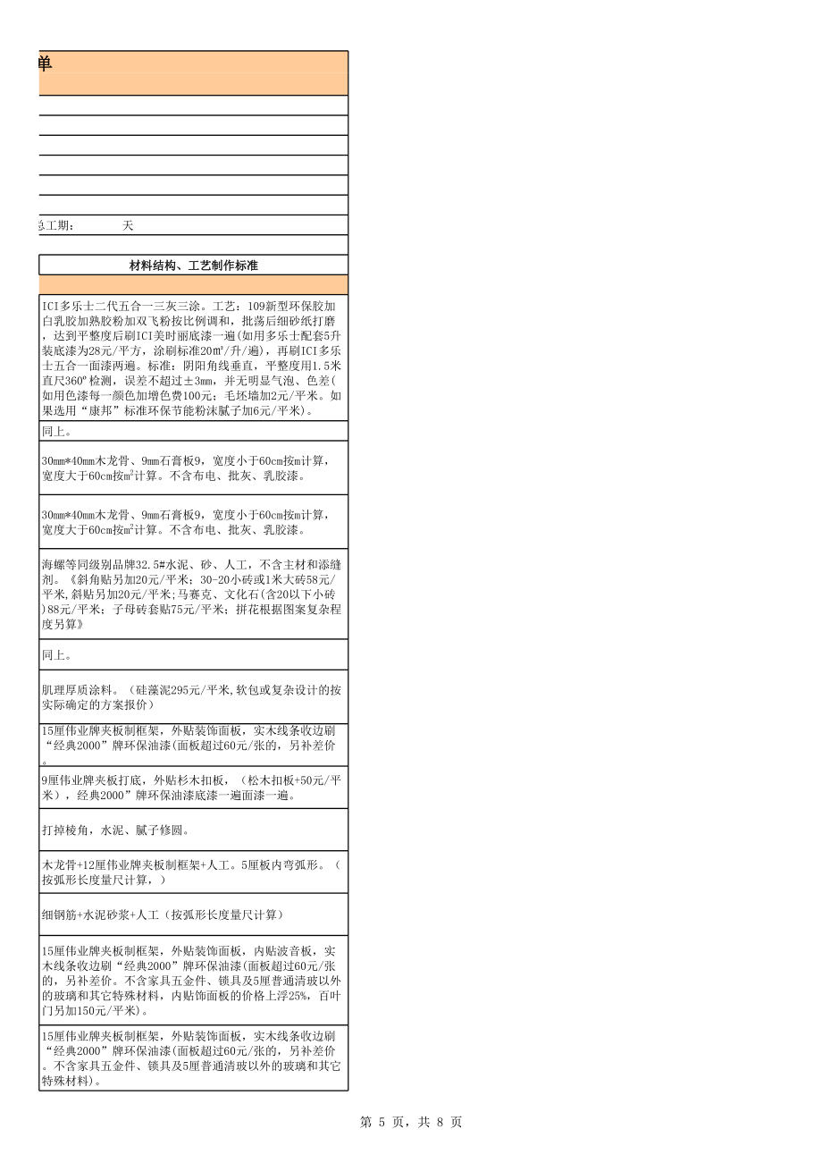 深圳某装修公司报价预算表.xls