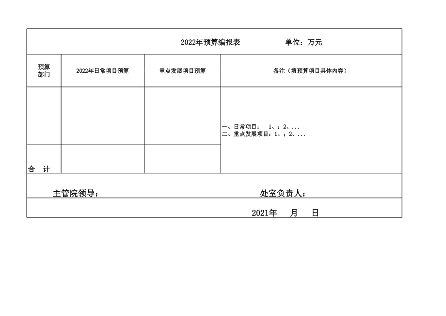 2022年医院预算编报表.xls