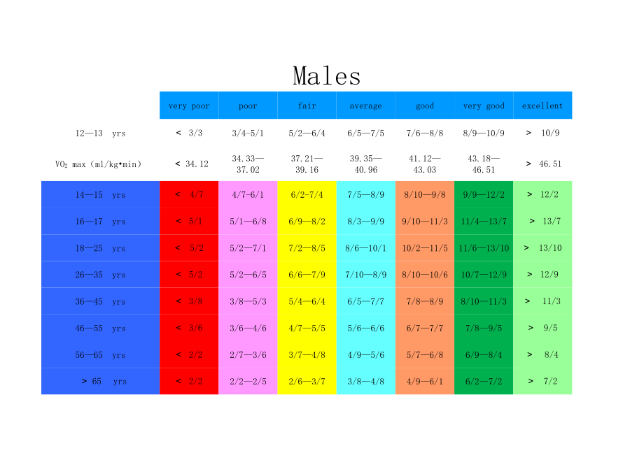 20米折返跑参考表.xls