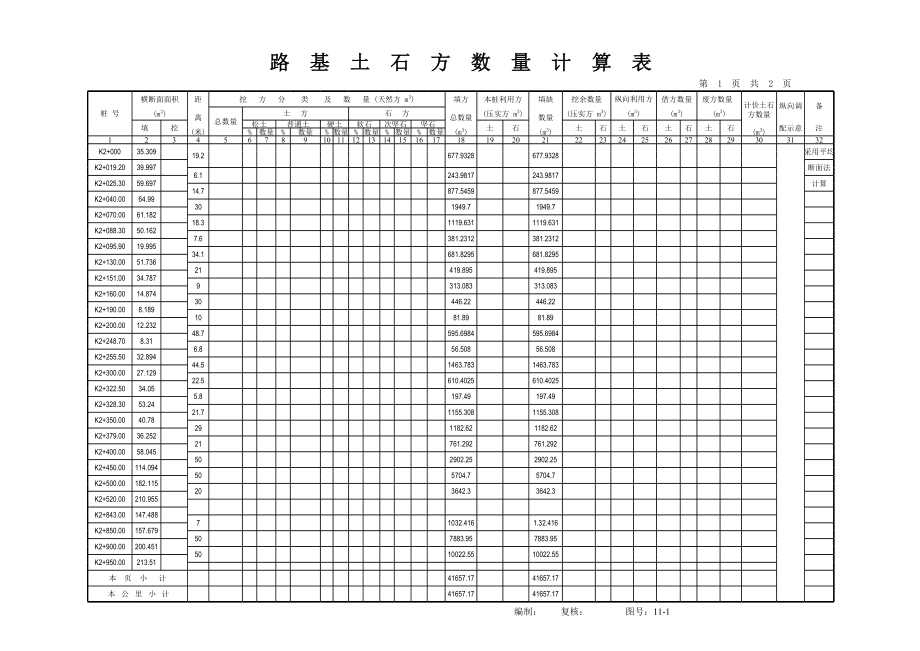 路基土石方表.xls