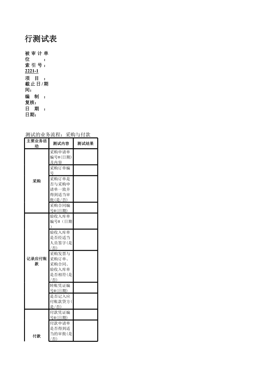 审计类表格.xls