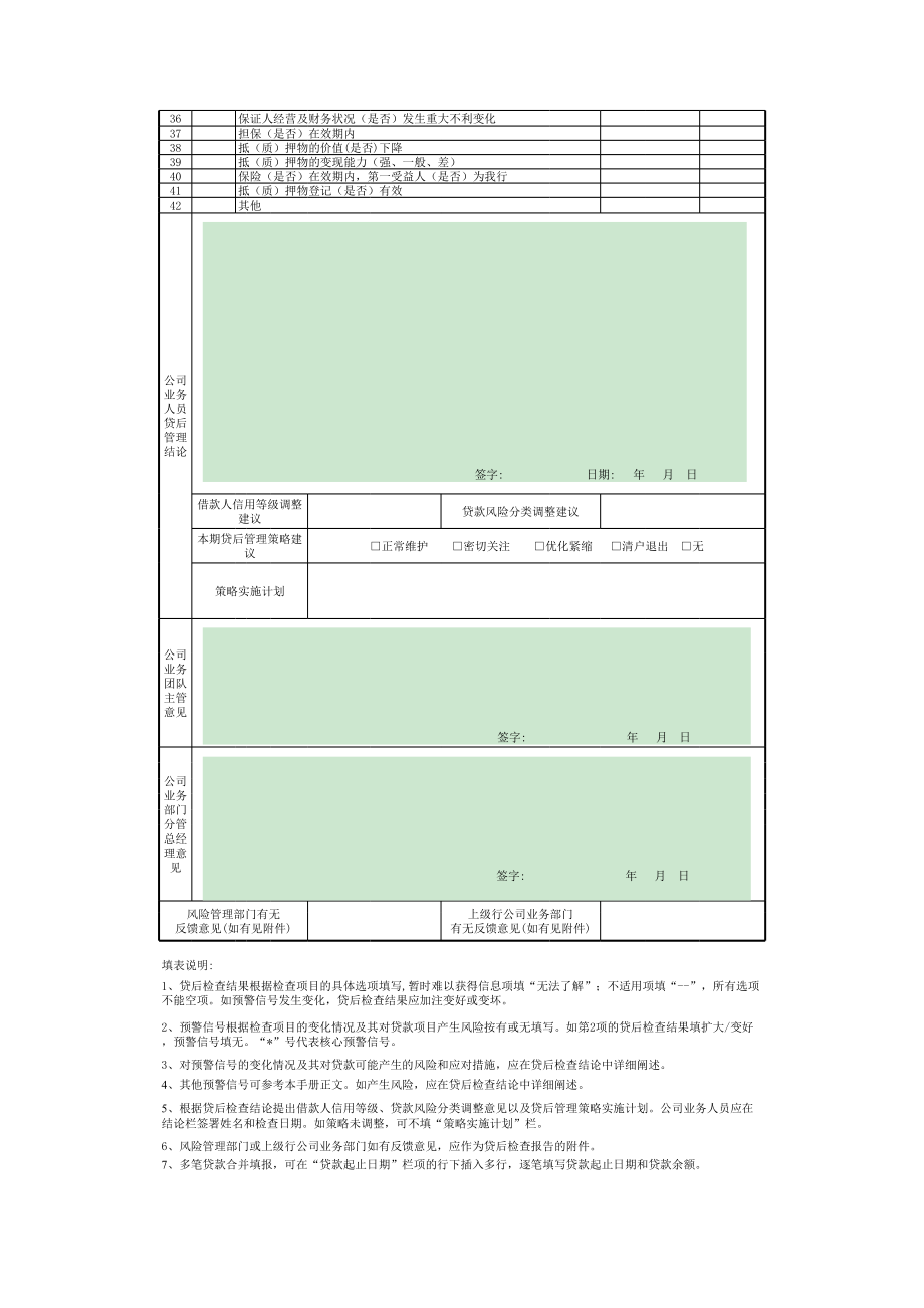 银行承兑汇票汇票业务贷后检查报告模版.xls