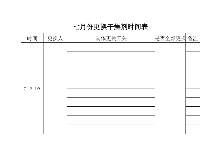 月份干燥剂更换时间表.xls