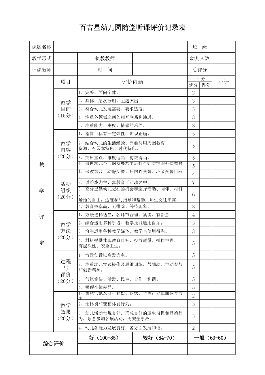 幼儿园随堂听课评价记录表 (2).xls