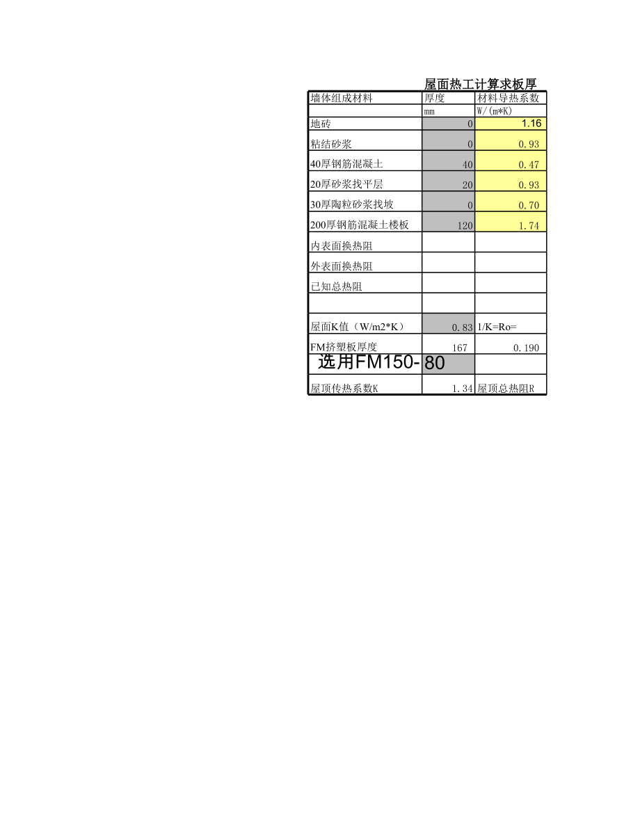 屋面墙体热阻传热系数计算.xls