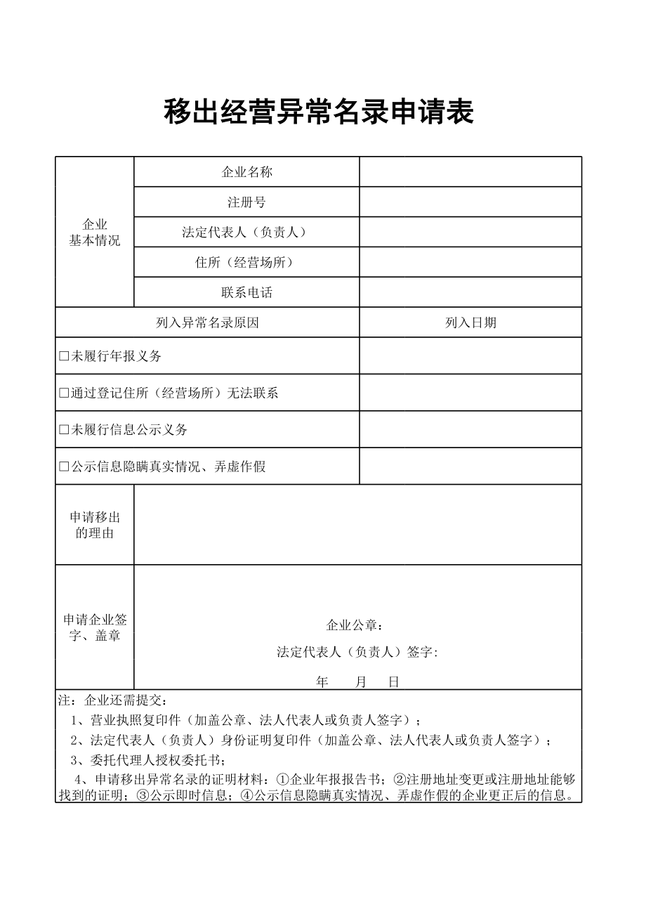 移出异常名录申请表(1).xls