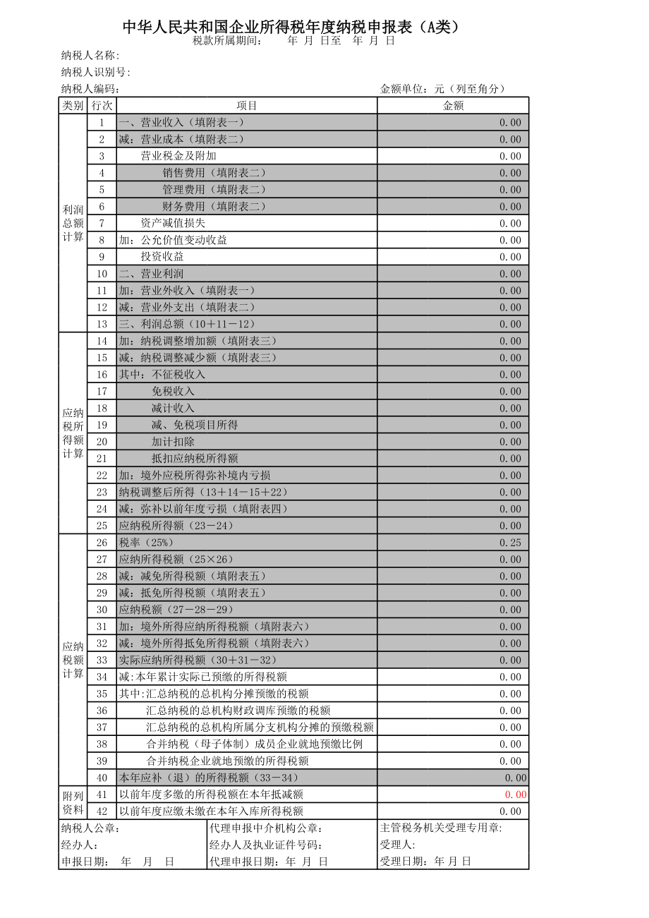 企业所得税报表.xls