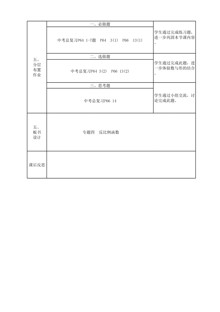 数学人教版九年级下册反比例函数复习.xls