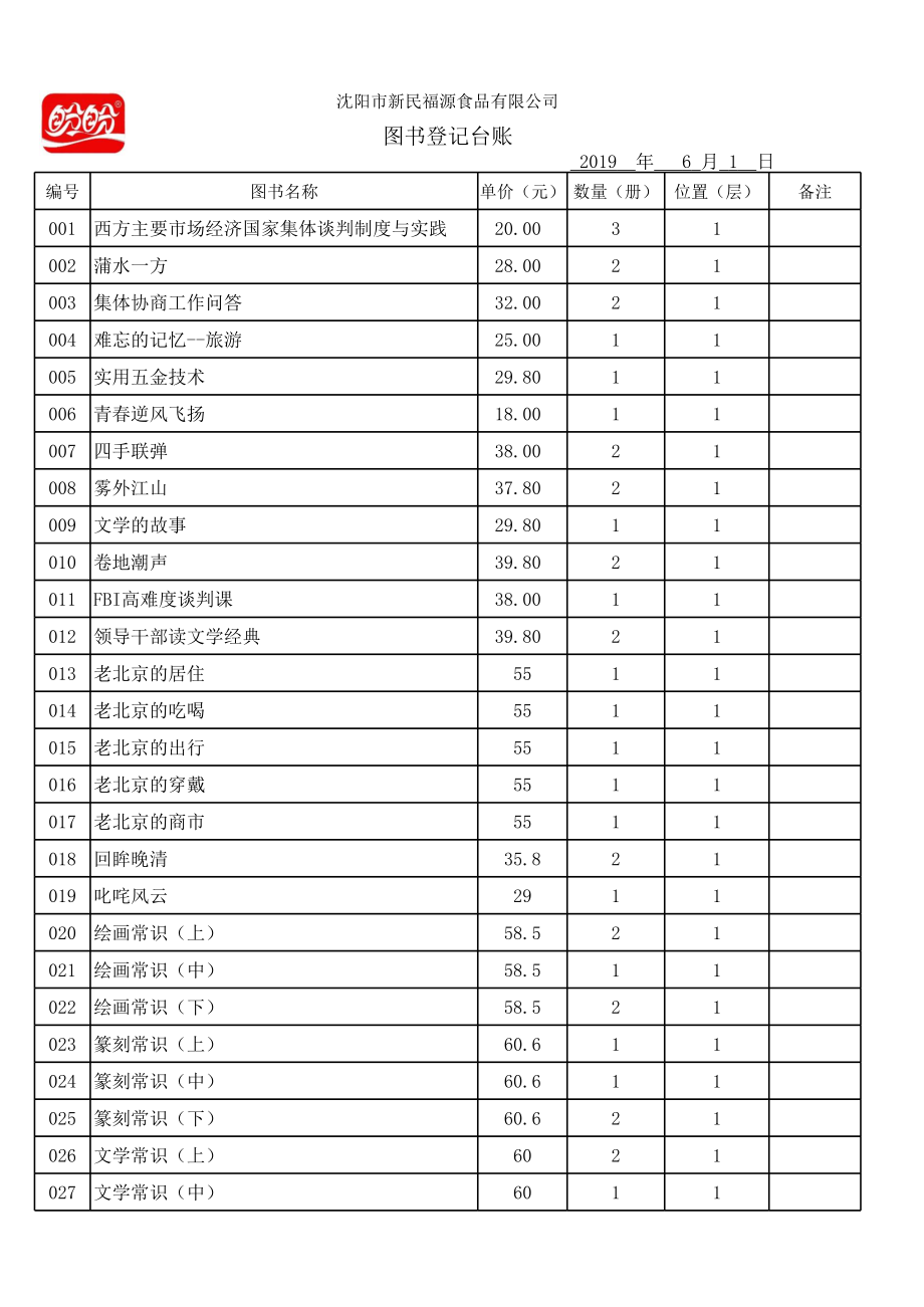 图书室登记台账表.xls