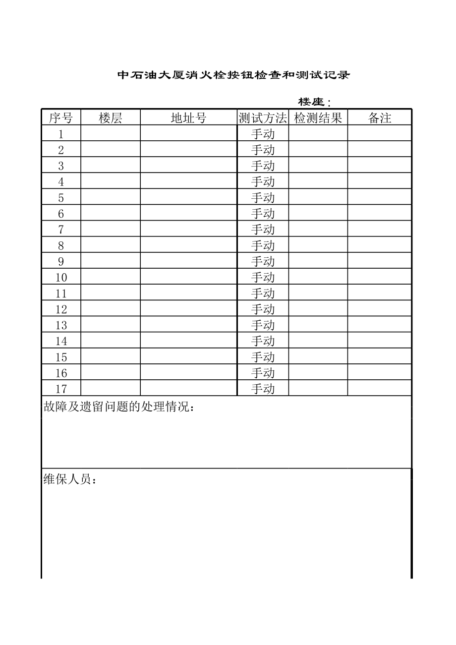 消防维保日常巡检表格.xls