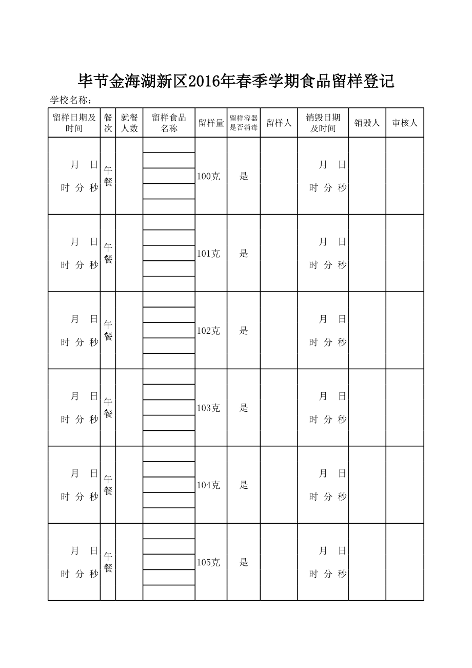 学校食堂应建立的台账模板个.xls