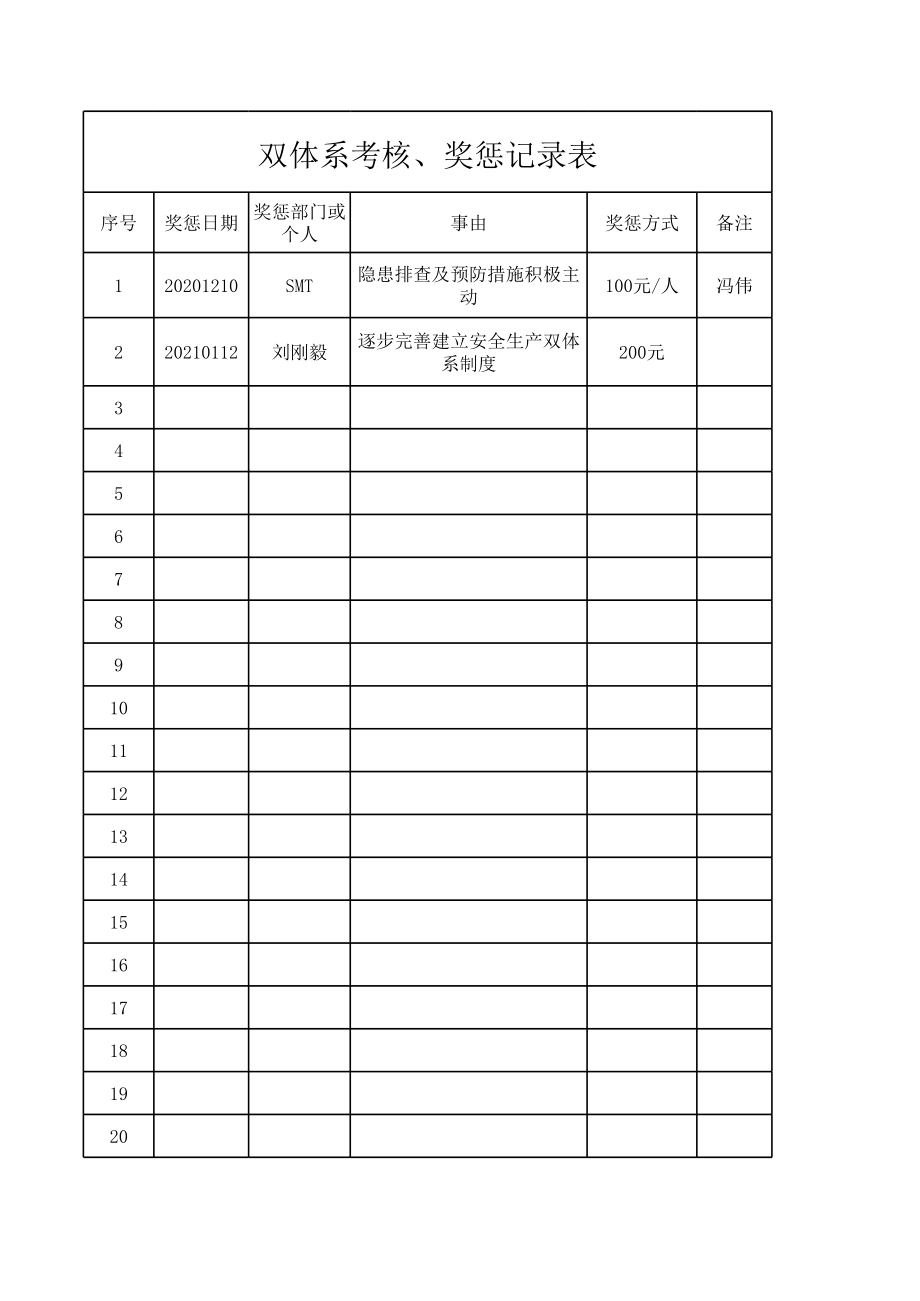 双体系考核奖惩记录表.xls