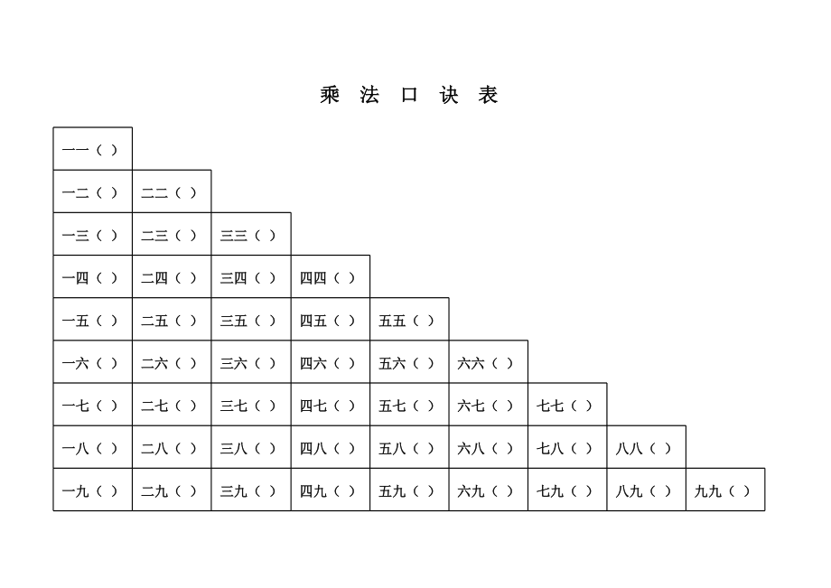 1-9乘法口诀表.xls