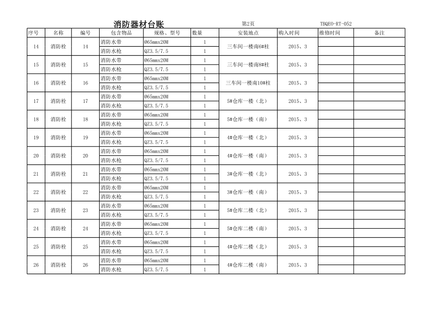 灭火器、消防栓台账.xls