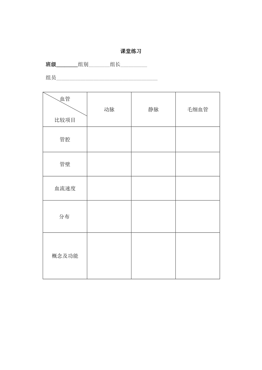 七年级生物下册第4单元第9章第2节血液循环（第2课时探究血液流动的管道血管）教案北师大版北师大版初中七年级下册生物教案.doc