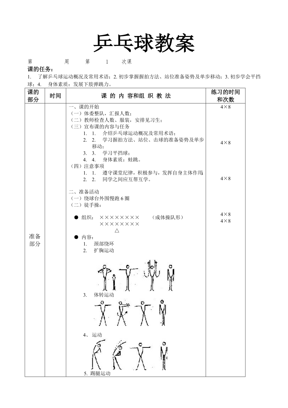 中学乒乓球兴趣小组课教案(3).doc