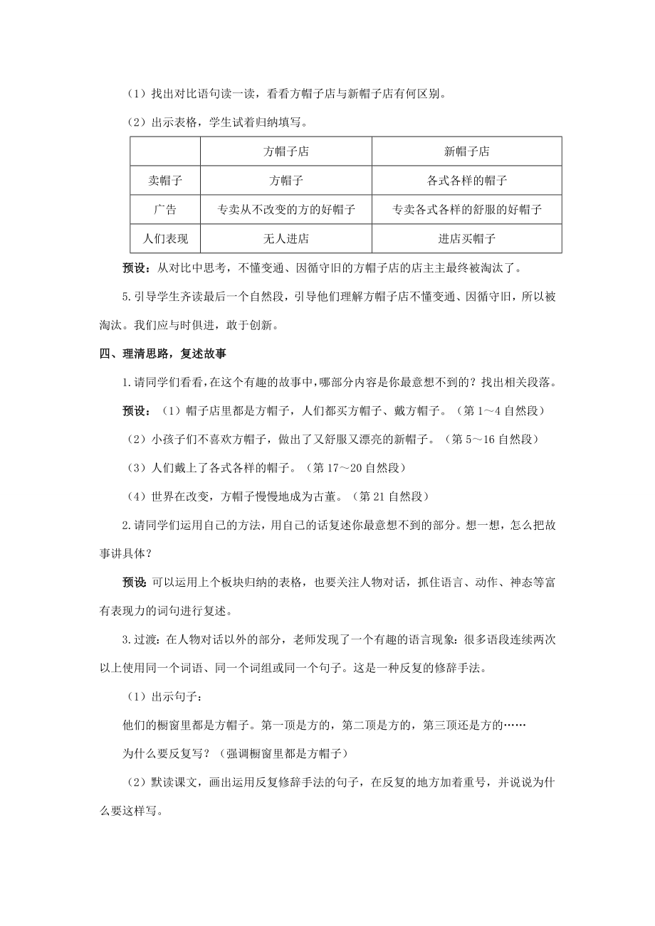 三年级语文下册第八单元26《方帽子店》教学设计新人教版新人教版小学三年级下册语文教案.doc