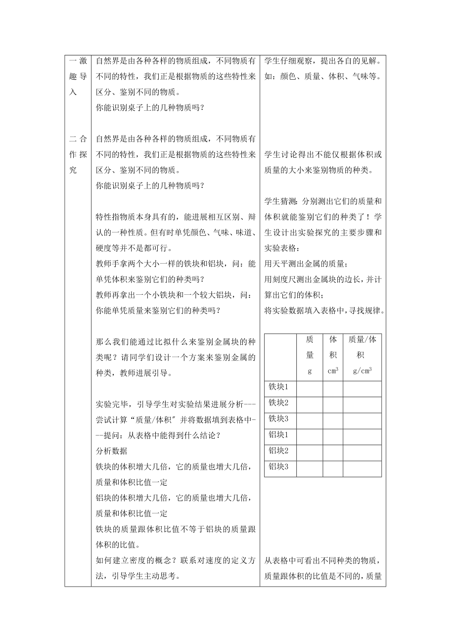 6《三、物质的密度》教案4.doc