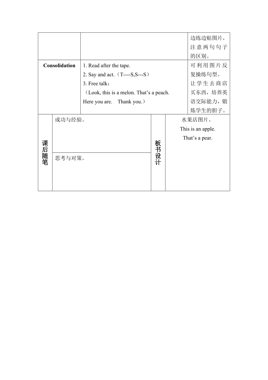 一年级英语上册Unit5Fruit（PeriodTwo）教案沪教牛津版.doc