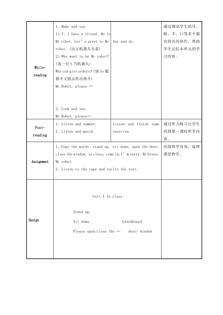 三年级英语下册Unit1Inclass（第2课时）教案牛津译林版（三起）牛津版小学三年级下册英语教案.doc