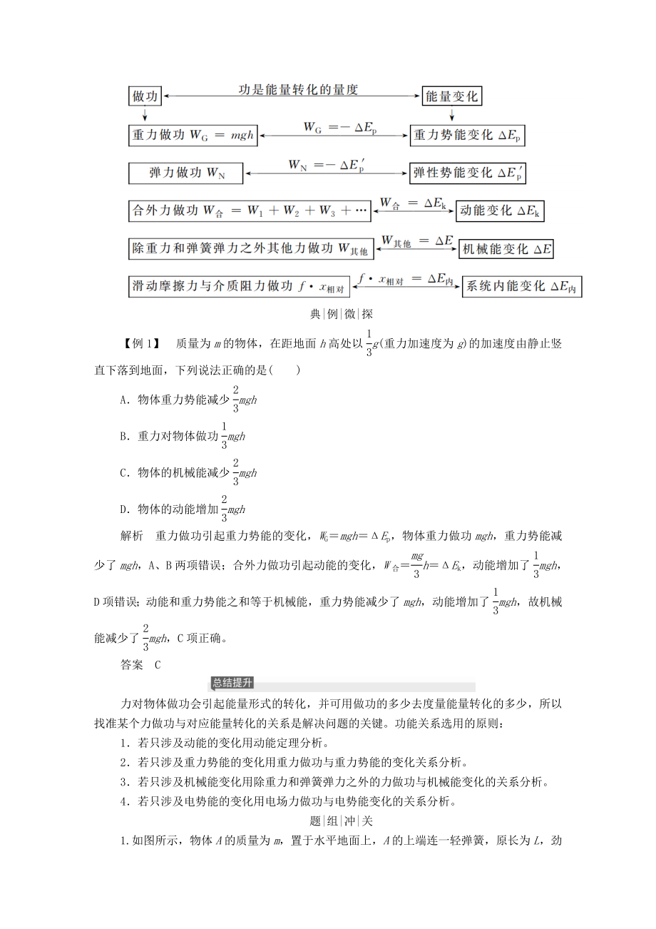 版高考物理总复习5第4讲功能关系能量守恒定律教案新人教版版高考物理总复习5第4讲功能关系能量守恒定律教案新人教版.docx