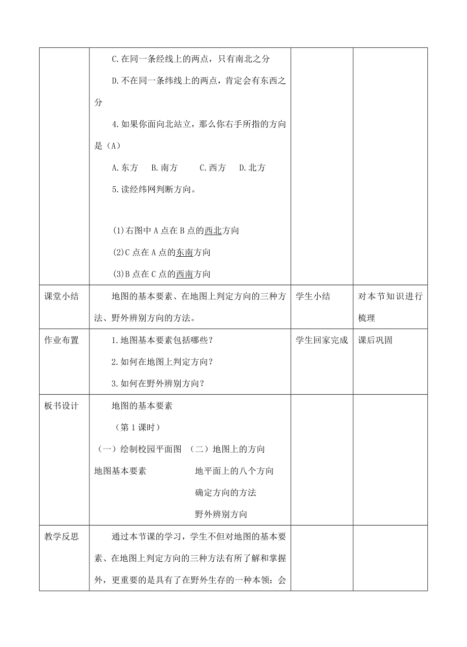 七年级地理上册2.1地图的基本要素（第1课时）教案（新版）商务星球版（新版）商务星球版初中七年级上册地理教案.doc