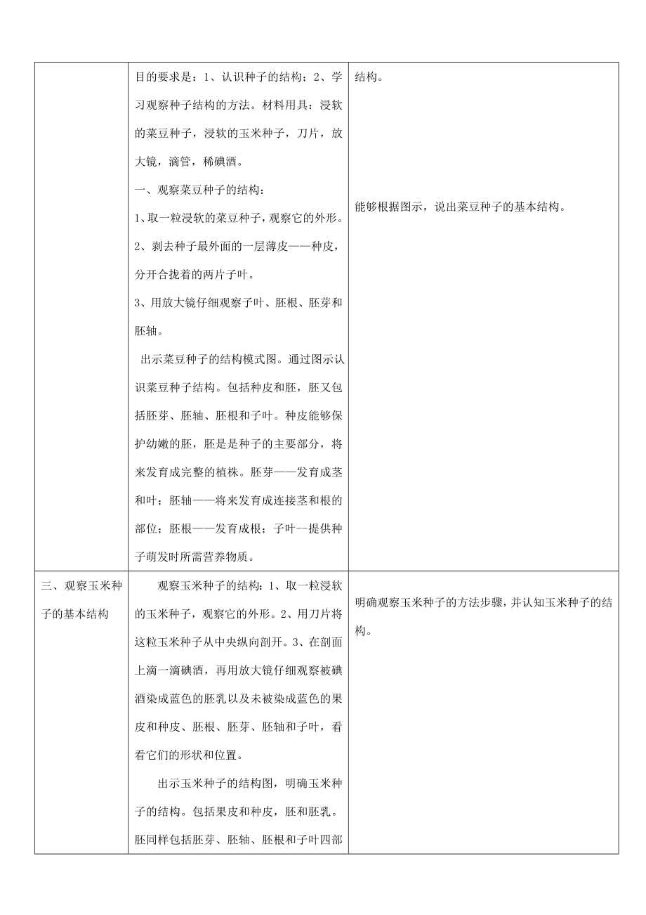 七年级生物上册第三单元第一章第二节种子植物教案（新版）新人教版（新版）新人教版初中七年级上册生物教案.doc