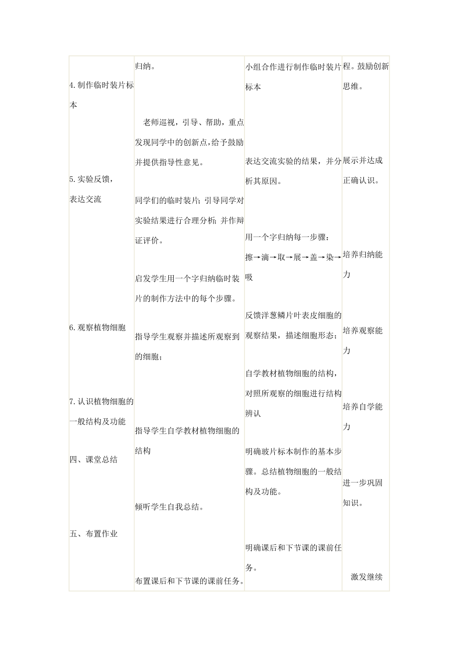 七年级生物上册2.1.2《植物细胞》教案2（新版）新人教版（新版）新人教版初中七年级上册生物教案.doc