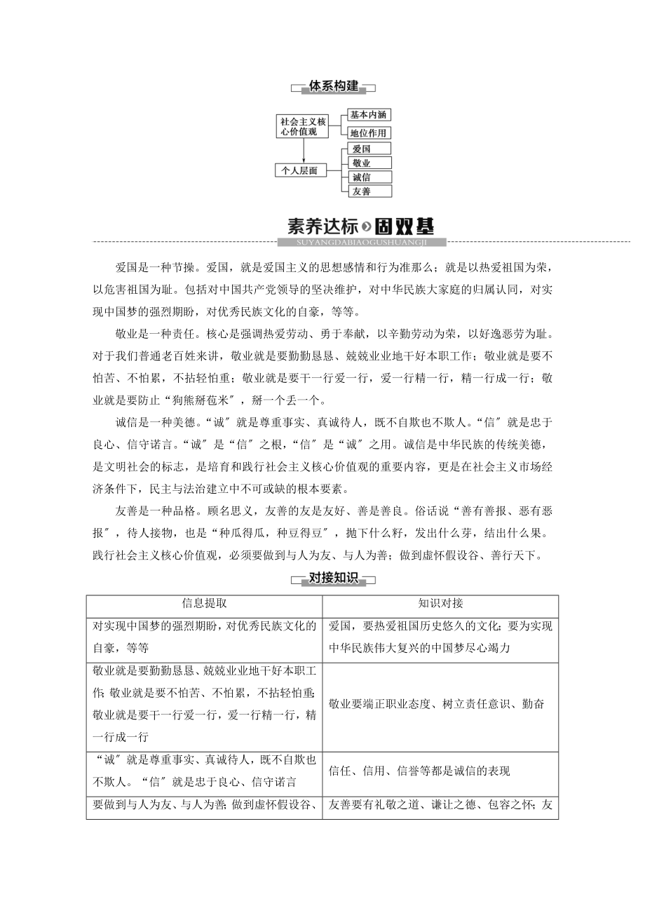 _2022高中政治专题14培育和践行社会主义核心价值观教案新人教版选修6.doc