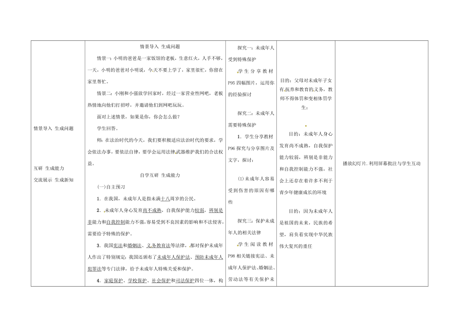 （秋季版）黑龙江省七年级道德与法治下册第四单元走进法治天地第十课法律伴我们成长第1框法律为我们护航教案新人教版新人教版初中七年级下册政治教案.doc