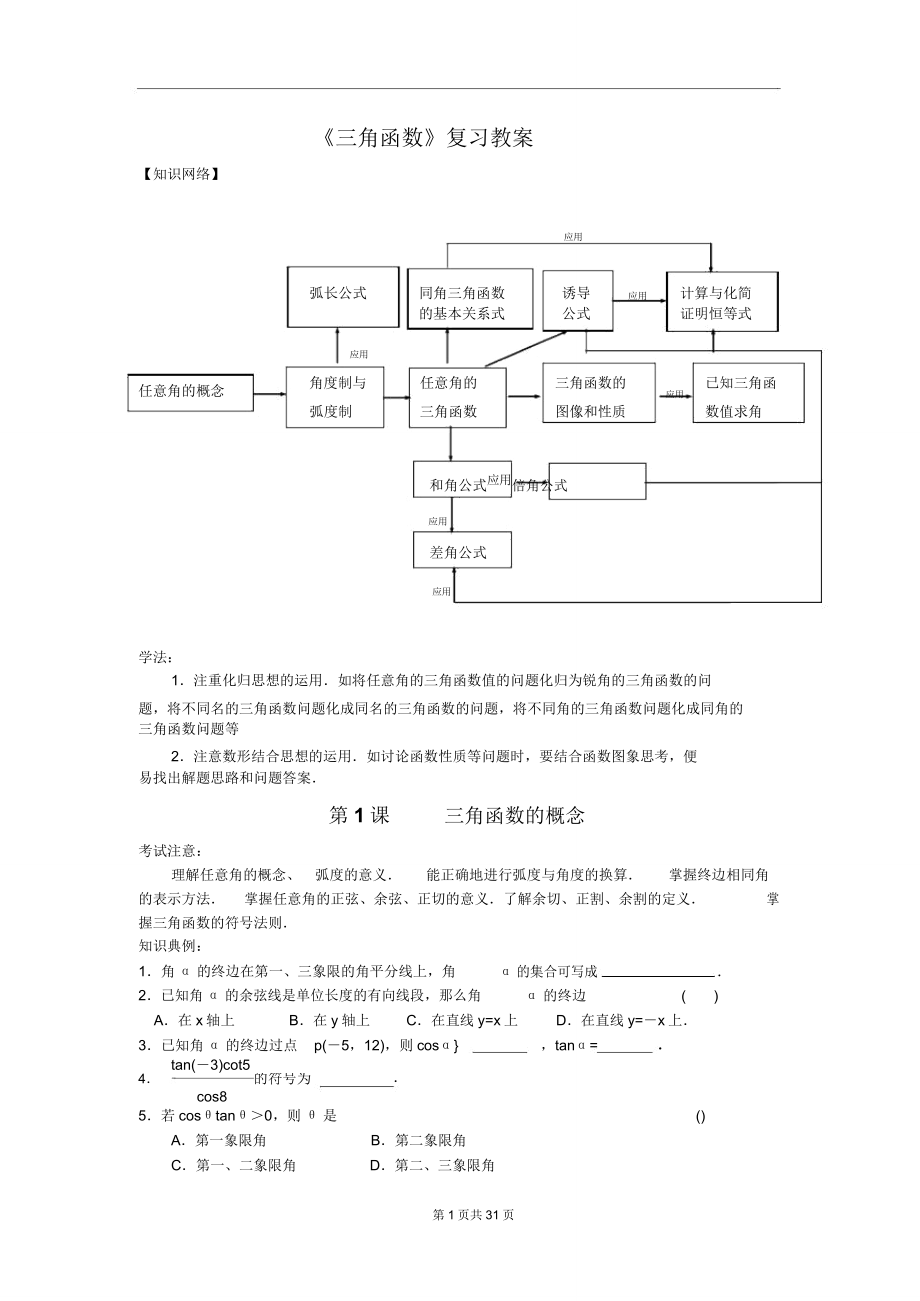 三角函数复习教案(2).doc