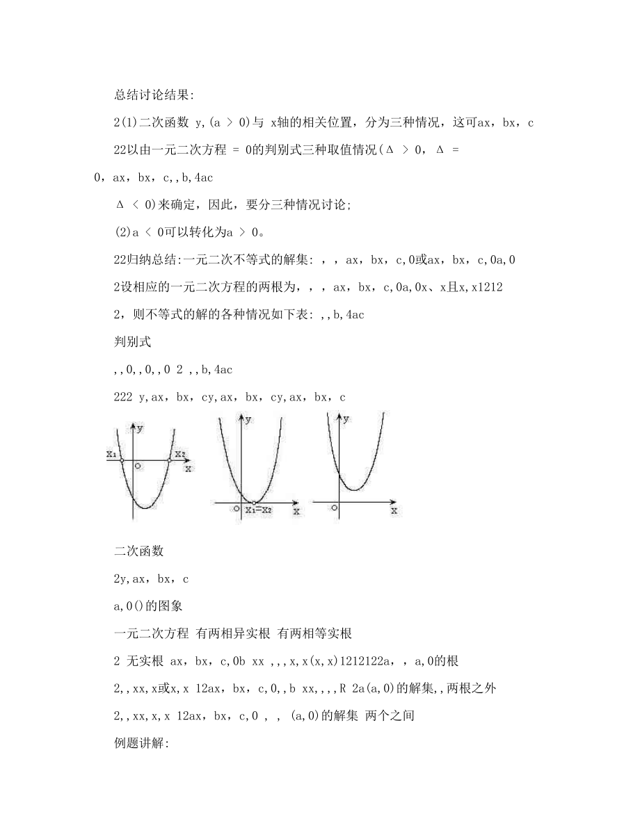 一元二次不等式解法教案.doc