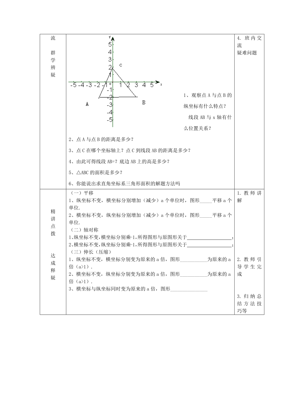 七年级数学下册第14章位置与坐标14.3直角坐标系中的图形教案（新版）青岛版.docx